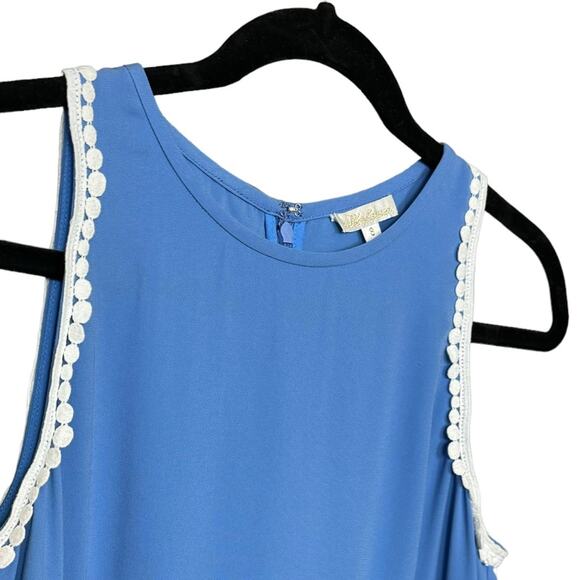 Shoshanna Groove Ruffled Mini Dress Blue EUC - Picture 4 of 12